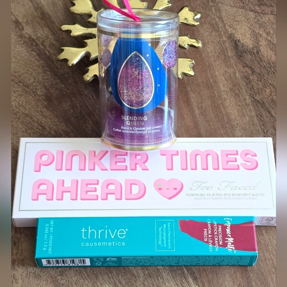 Too Faced + Beauty Blender + Thrive Cosmetics makeup bundle NEW